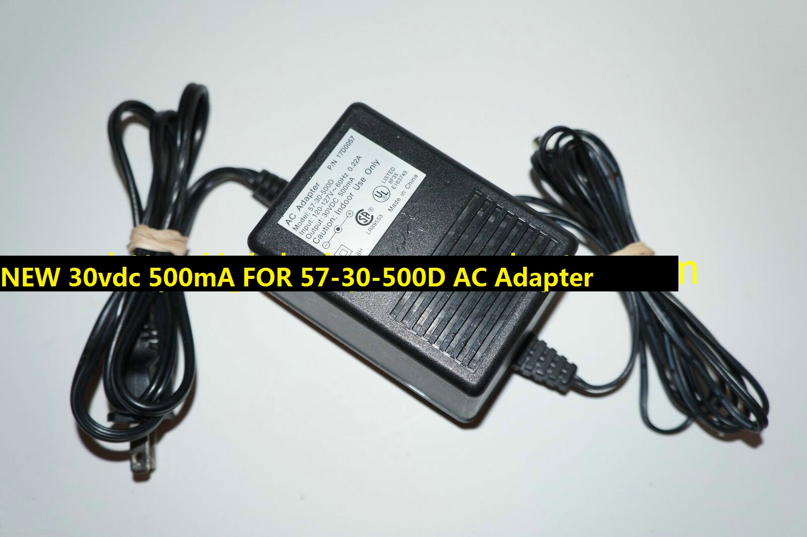 *100% Brand NEW*30vdc 500mA AC Adapter 17D0057 FOR Model: 57-30-500D Power Supply